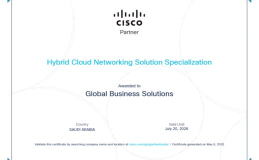 Global Business Solutions Retains Cisco Hybrid Cloud Networking Specialization in Saudi Arabia